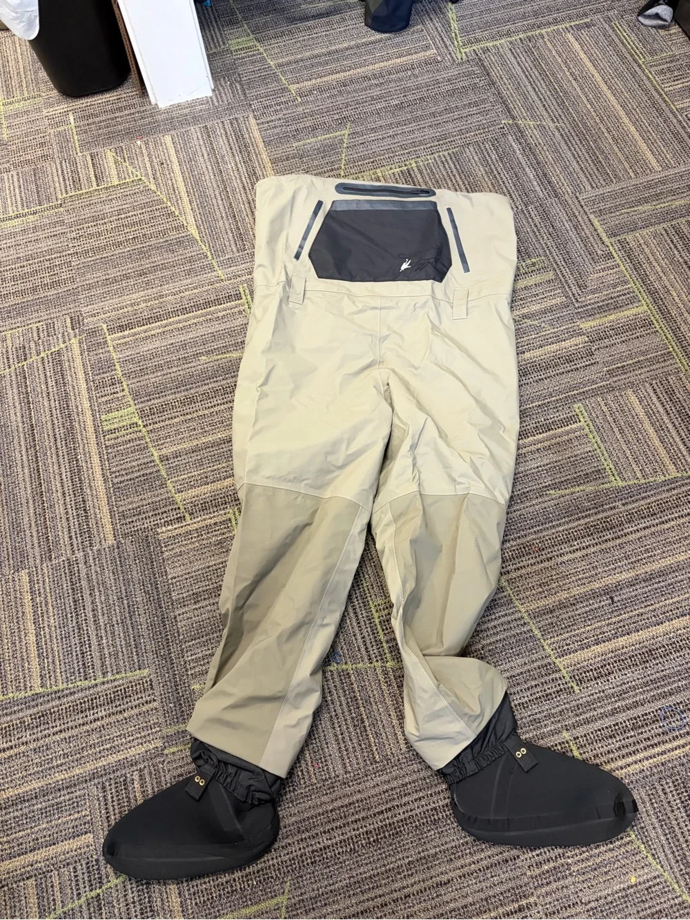 Men's Chest Waders in Light Khaki with Black Bib